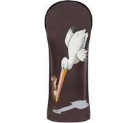 Head Covers for Golf Clubs Premium Leather Accessories with Interchangeable No. Tags for Driver Fairway Hybrid Wood Pelican Tries to Eat Capybaras Funny Cute Kawaii-Style Meme