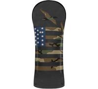 Head Covers for Golf Clubs Premium Leather Accessories | with Number Tag for Driver Hybrid and Fairway Woods Camouflage Usa Flag Duck Hunting