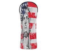 Head Covers for Golf Clubs Premium Leather Accessories with Number Tags for Driver/Fairway Wood/Hybrid USA Liberty Flag Art