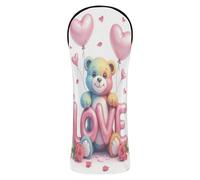 Head Covers for Golf Clubs Premium Leather Headcovers with Interchangeable No. Tags for Driver/Fairway Wood/Hybrid Valentine Bear Love Balloon
