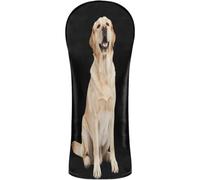 Head Covers for Golf Clubs Premium Leather Headcovers | with Number Tag for Driver & Fairway Woods Yawning Yellow Labrador Retriever Dog Birthday