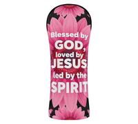 Head Covers for Golf Clubs Premium Leather Headcovers with Number Tag for Woods and Driver Fairway Hybrid Blessed by God - Loved by Sunflower