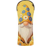 Head Covers for Golf Clubs Premium Leather Waterproof Headcover with Interchangeable No. Tags for Driver, Woods and Hybrid Honey Bee on Funny Gnome Dad for Beekeeper Cute Daisy Flower