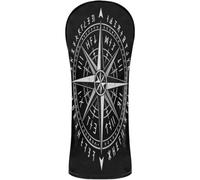 Head Covers for Golf Clubs Premium Leather Waterproof Headcover with Number Tag for Driver Fairway Wood Hybrids Lucky Charm Viking Vegvísir