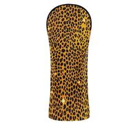 Head Covers for Golf Clubs Premium Leather Waterproof Headcover with Number Tag for Driver/Fairway Wood/Hybrid Golden Leopard Pattern