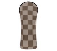 Head Covers for Golf Clubs Pu Leather with Interchangeable No. Tags for Driver & Fairway Woods Brown Classic Checkered Checkerboard Pattern Trendy