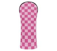 Head Covers for Golf Clubs Pu Leather with Interchangeable No. Tags for Driver & Fairway Woods Hot Blush Classic Checkered Big Checkerboard
