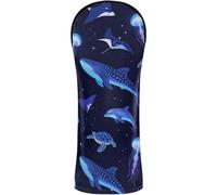 Head Covers for Golf Clubs Pu Leather with Interchangeable No. Tags for Woods and Driver Fairway Hybrid Glowing Ocean Marine Life Whale Sea Dog Jellyfish Seamless Pattern Magical Underwater
