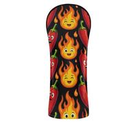 Head Covers for Golf Clubs Spicy Red Chili Pepper Fire Black