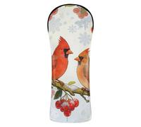 Head Covers for Golf Clubs Waterproof Headcover with Interchangeable No. Tags for Driver, Fairway Wood Hybrid Christmas Red Crested Bird Couple Snow Cute Bird Winter Lovers