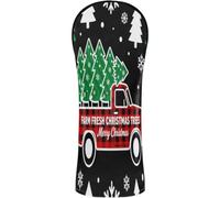 Head Covers for Golf Clubs Waterproof Headcovers | with Number Tag for Driver Fairway Hybrid Wood Vintage Red Plaid Truck Merry Christmas Snow Farm Fresh Tree
