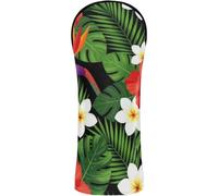 Head Covers for Golf Clubs Waterproof Headcovers with Number Tags for Fairway Wood Hybrid Palm Tree Hibiscus Flower Hawaii Jungle Paradise Tropical