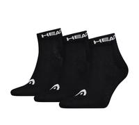 HEAD Elements All Sports Quarter Socks (3 Pair Pack) Black, UK 2.5-5