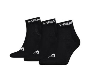 HEAD Elements All Sports Quarter Socks (3 Pair Pack) Black, UK 9-11