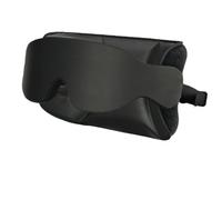 Head Fixed 3D Contoured Travel Eye Mask, Light Blocking Sleep Mask for Long Haul Flights and Journeys Ultra Comfortable Eye Cover for Deep Sleep On The Go, Black