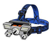 Head Flashlight, Professional USB Rechargeable Headlamp - Waterproof Ultra Bright 5 LED Bulbs Brightest Headlight for Hunting Hiking Cycling Fishing - Visible 1000 Meters 4