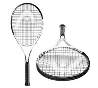 HEAD Geo Speed Adult Tennis Racket - Pre-Strung Head Light Balance 27.5 Inch Racquet - 4 3/8 In Grip, Black/White