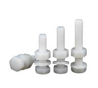 Head Hexagon Bolt Screw， Nylon Hex Head Metric Screws Nuts Washers Set M3 To M8 Pack Of 100 Sets(50 set,M5x50)