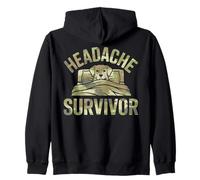 Head Hurts Flu Season Headache Survivor Zip Hoodie