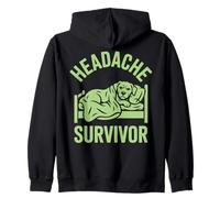 Head Hurts Headache Survivor Funny Zip Hoodie