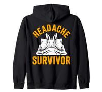 Head Hurts Rabbit Headache Survivor Zip Hoodie