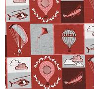 HEAD IN THE CLOUDS - Burgundy Coordination from Fabric Freedom - 100% Cotton British Designed Craft Fabrics for Patchwork and Quilting Co-ordinated Colours and Prints - (Price per /QUARTER Metre) (Burgundy / Flying High)