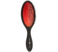 Head Jog 101 Bristle Paddle Brush. Red & Black Nylon Cushion Brush For Blow Drying, Detangling & Straightening. Ideal For Long, Thick, Wavy Hair & Extensions. Anti Static Hair Brush For All Hair.