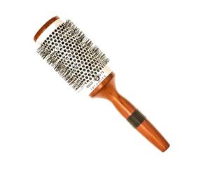 Head Jog 73. 52mm Ceramic Wooden Radial Round Brush For Styling Hair | Nylon Bristle & Vented, Ceramic Barrel For Smooth Hair With Shine.