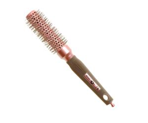 Head Jog 76 Pink Radial Brush. Ceramic Coating Barrel with Ionic Bristle & Rubber Handle. Lightweight & Durable Hair Brush for Hairdressing. Reduce Frizz for Healthy Looking Hair. (25mm)