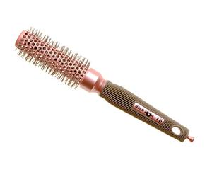 Head Jog 76 Pink Radial Brush. Ceramic Coating Barrel with Nylon Bristle & Rubber Handle. Lightweight & Durable Hair Brush for Hairdressing. Reduce Frizz for Healthy Looking Hair. (25mm)