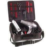 Head Jog Black Canvas Hairdressers Tool Case For Hair Accessories, Dryer, Clippers & Hairdressing Equipment. Hairdressing Kit Bag with Storage Straps, Pouches & Easy Travel Adjustable Handle.