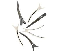 Head Jog Grip Klipz Sectioning Clips. Professional Non Slip & Strong Grip Rubberised Plastic Hairdressing Clip Set For Sectioning, Styling & Cutting. Suitable For All Hair Types (6 Pack- Grey & White)