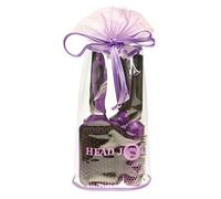 Head Jog Purple Ionic Ceramic Radial & Paddle Brush Set. Round Brushes With Ceramic Coating Barrel With Nylon Bristle. Hairbrush For Curling, Straightening & Hairdressing. 4 Piece Hair Set.