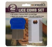Head Lice Comb Fine Tooth Metal Detection Remove Hair Nit Eggs Magnifier Set 2pcs