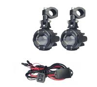 Head Light 1Set 100W Motorcycle Fog Light Led Auxiliary Driving Light Spotlight Headlamp Dual Color Flasher Farol Moto Fog Lamp With Switch(White Yellow B)