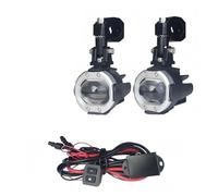 Head Light 1Set 100W Motorcycle Fog Light Led Auxiliary Driving Light Spotlight Headlamp Dual Color Flasher Farol Moto Fog Lamp With Switch(White White A)