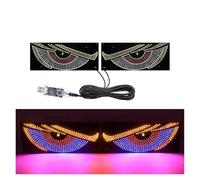 Head Light USB Flexible LED Windshield Display Dynamic Big Devil Eyes Light For Car Truck Warning Strobe Auto Signal Lights Eye Front Lamp(Blue)