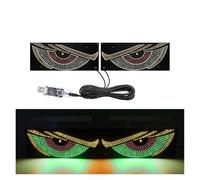 Head Light USB Flexible LED Windshield Display Dynamic Big Devil Eyes Light For Car Truck Warning Strobe Auto Signal Lights Eye Front Lamp(Green)