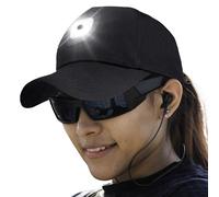 HEAD LIGHTZ Rechargeable LED Baseball Cap - Built-in USB Light with 3 Brightness Levels, Perfect for Running, Walking, Camping - Hands-Free Lighted for Men & Women - As Seen on National TV - Black