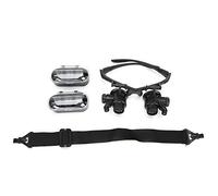 Head Loupe Magnifier with LED Light, 10x 15x 20x 25x Interchangeable Lenses, Headband Magnifying Glass for Watch Repair, Jewelry Making, Electronics and Reading