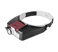 Head Magnifier Jewelers with LED Light Illuminated Helmet Magnifying 1.5X 3X 8.5X 10x Tools for Watch Repair, Precision Work Reading (Red)
