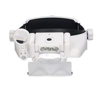 Head Magnifier with 3 LED Lights, Rechargeable Headband Magnifying Glass with 4 Interchangeable 2.0X, 2.5X, 3.0X, 3.5X, for Reading Repair
