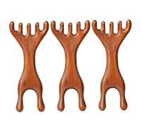 Head Massage Tool 3Pcs Loc Comb, 5-Claw Gua Sha Wooden Massage Comb, Natural Meridian Tools for Head/Neck/Back/Foot