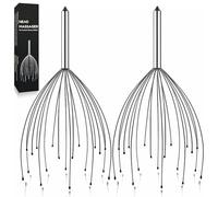 Head Massager 20 Fingers - Manual Scalp Scratcher for Instant Stress Relief & Deep Relaxation Soft-Tipped Scalp Massage Tool for Tingling Sensations, Hair Stimulation & Blood Circulation (1 Pack)