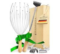 Head Massager Scalp & Back Scratcher Set for Sustainable Relaxation - 100% All-Inclusive Gift Set Including 2X Ribbons - Gifts for Men - Gifts for Women - Christmas Gifts for Him and Her - Mens Gifts