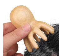 Head Massager, Scalp Comb - Wood, Octopus Hair, Spa Tool, Relaxing Brush, Body Care Wellness Accessories | Stress Relief Massage Comb for Home Office Learning Break