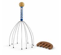 Head Massager Scalp Scratcher Set | Wooden Wide Tooth Comb, Portable Tingler Massage, Hair Scalp Brush Therapy, Deep Relaxation & Hair Stimulation