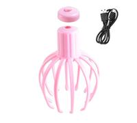 Head Massager, Scalp Scruncher, 5.04x5.04x7.28in Octopus Design, Rechargeable Function, 12 Finger Action, Portable Build, Electric for Relaxation, Stress, Home Use, Lightweight Tool