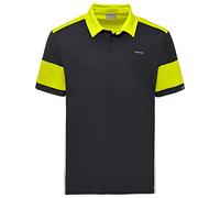 HEAD Men's Ace Polo Shirt, Black/Yellow, Small