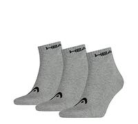 Head Men's Sports Socks Quarter 3p, Pack of 3 , Grey (Grey 400), 35/38 (Manufacturer Size: 035)